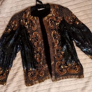 Vintage Beaded Sequined Formal Blazer